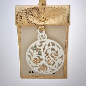 Ann Klein Heart ❤️ Ornament and Gold-Tone 3Pc. Earring Set with Gold Gift Pouch